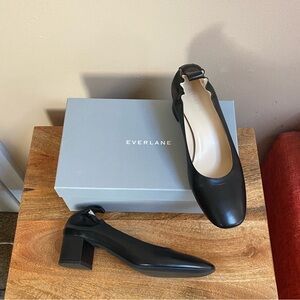 Everlane The Day Heel Black Leather Made in Italy